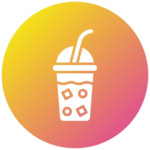 Ilustración del diseño del icono vectorial del café helado