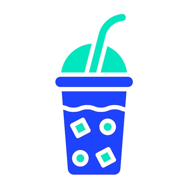 Ilustración del diseño del icono vectorial del café helado