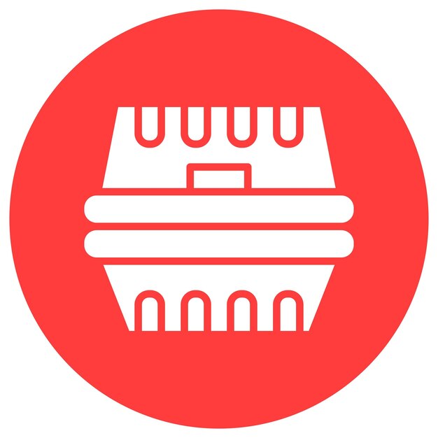 Ilustración del diseño del icono vectorial de la caja de comida para llevar
