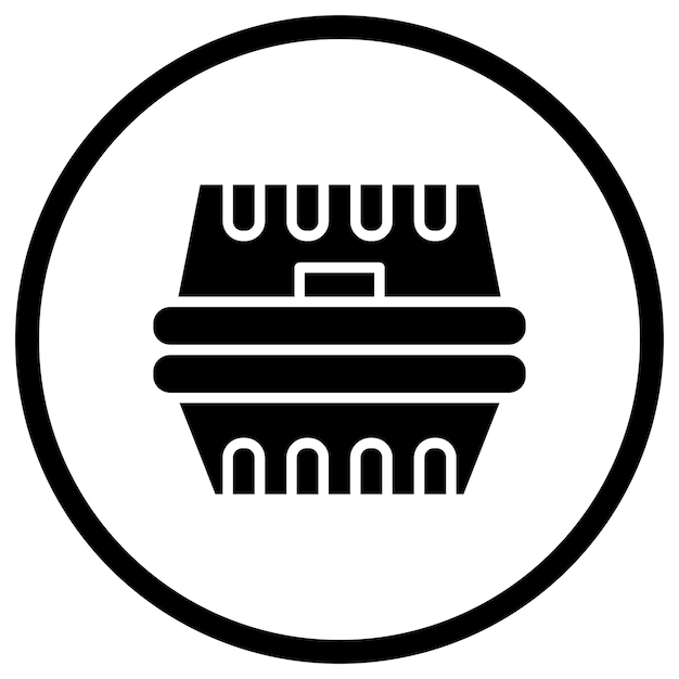 Ilustración del diseño del icono vectorial de la caja de comida para llevar