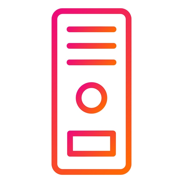 Ilustración del diseño del icono vectorial de la caja de la computadora