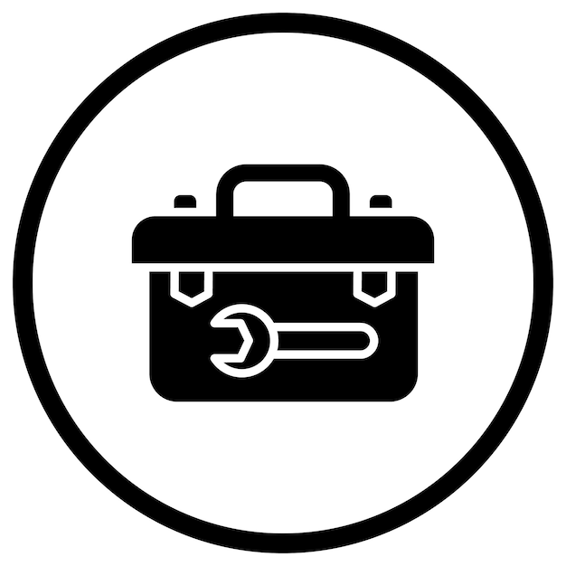 Ilustración del diseño del icono vectorial de la caja de herramientas