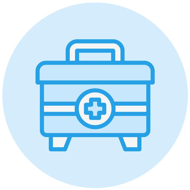 Ilustración del diseño del icono vectorial de la caja médica