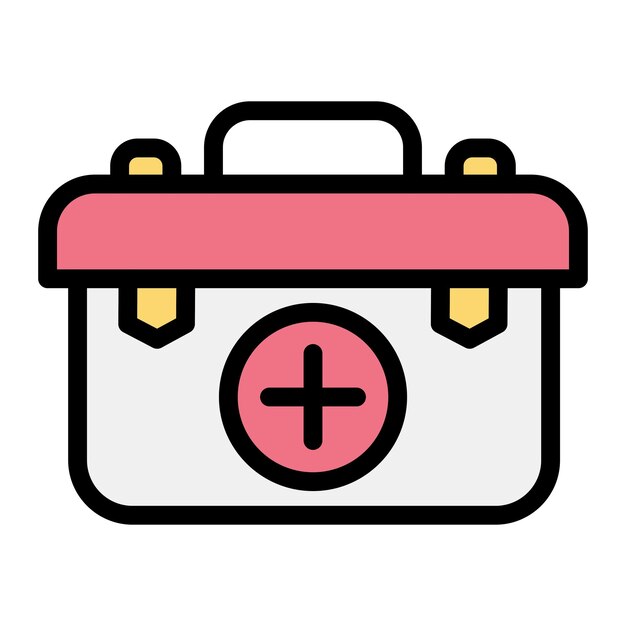 Ilustración del diseño del icono vectorial de la caja de primeros auxilios