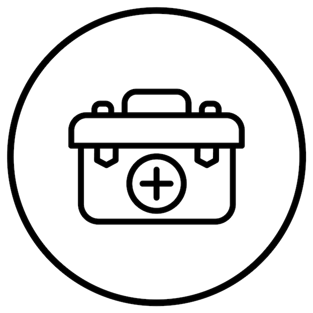 Ilustración del diseño del icono vectorial de la caja de primeros auxilios
