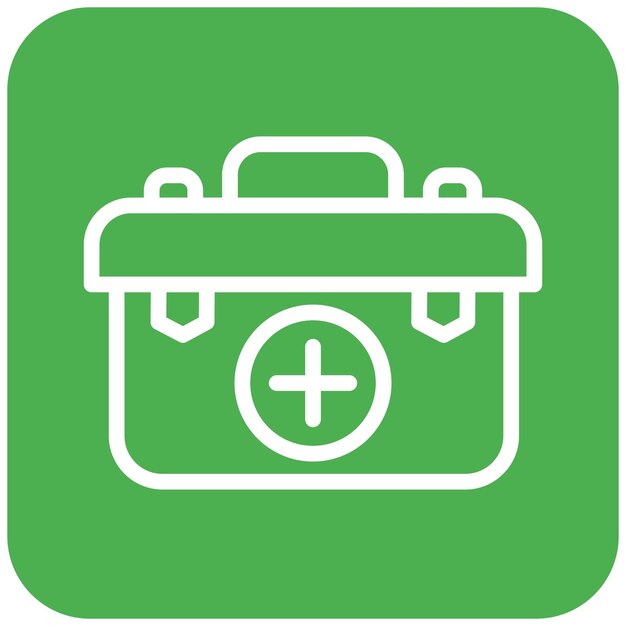 Ilustración del diseño del icono vectorial de la caja de primeros auxilios