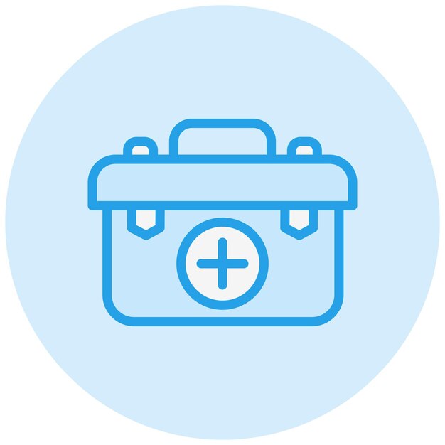 Ilustración del diseño del icono vectorial de la caja de primeros auxilios