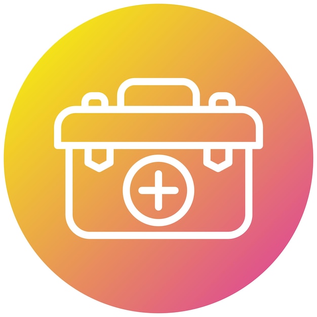 Ilustración del diseño del icono vectorial de la caja de primeros auxilios
