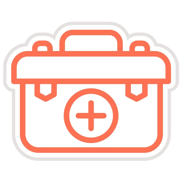 Ilustración del diseño del icono vectorial de la caja de primeros auxilios
