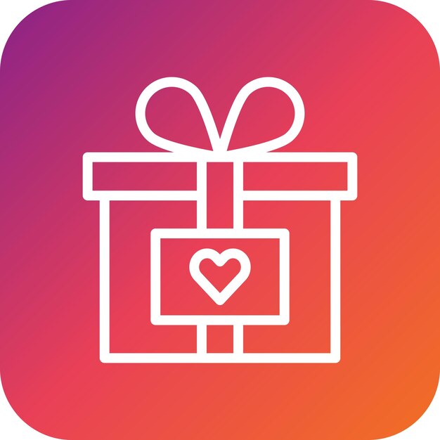 Ilustración del diseño del icono vectorial de la caja de regalo