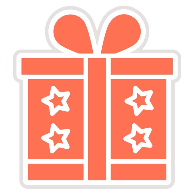 Ilustración del diseño del icono vectorial de la caja de regalo