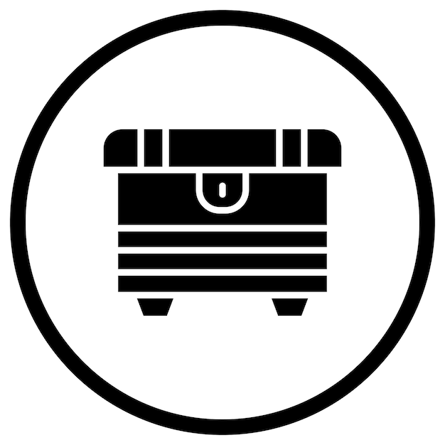 Ilustración del diseño del icono vectorial de la caja del tesoro