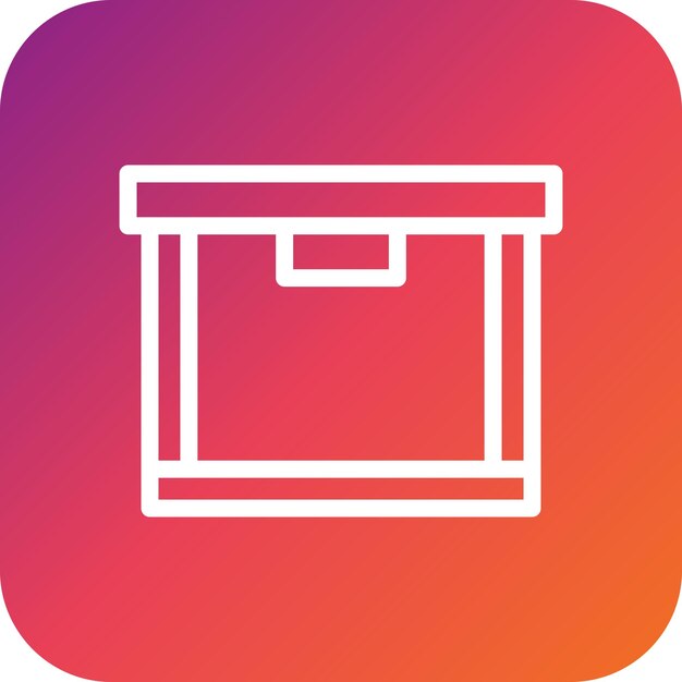 Ilustración del diseño del icono vectorial de la caja