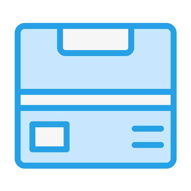Ilustración del diseño del icono vectorial de la caja
