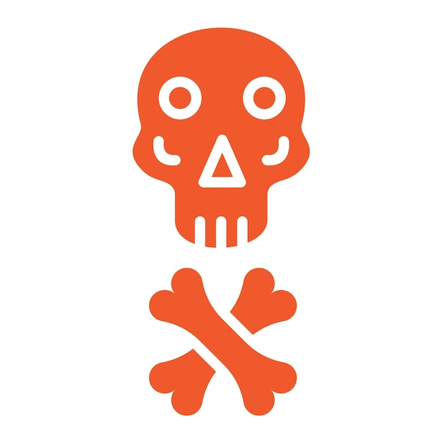 Ilustración del diseño del icono vectorial de la calavera