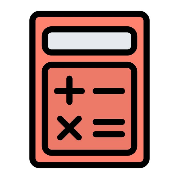 Ilustración del diseño del icono vectorial de la calculadora