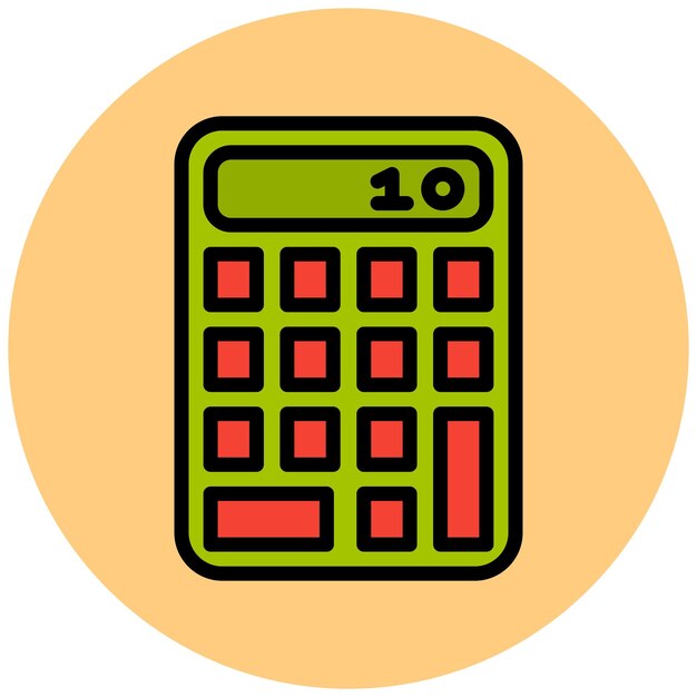 Ilustración del diseño del icono vectorial de la calculadora