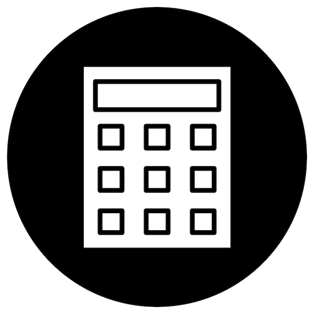 Ilustración del diseño del icono vectorial de la calculadora