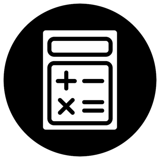 Ilustración del diseño del icono vectorial de la calculadora