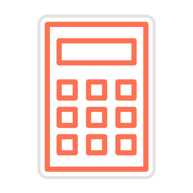 Ilustración del diseño del icono vectorial de la calculadora