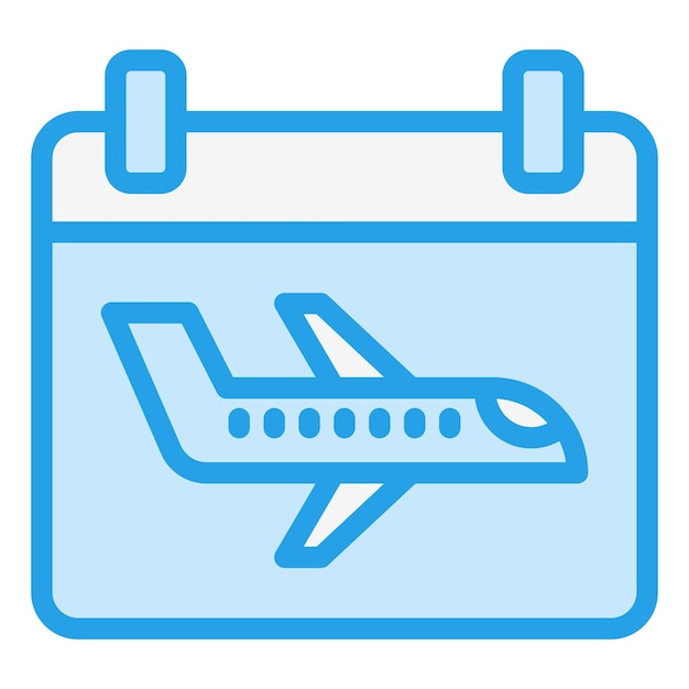 Ilustración del diseño del icono vectorial del calendario de vuelo