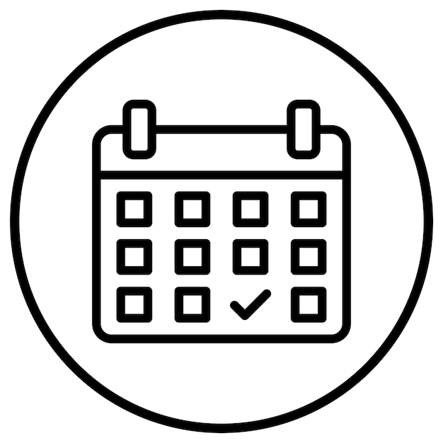 Ilustración del diseño del icono vectorial del calendario
