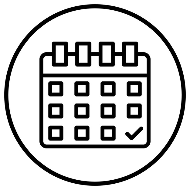 Ilustración del diseño del icono vectorial del calendario