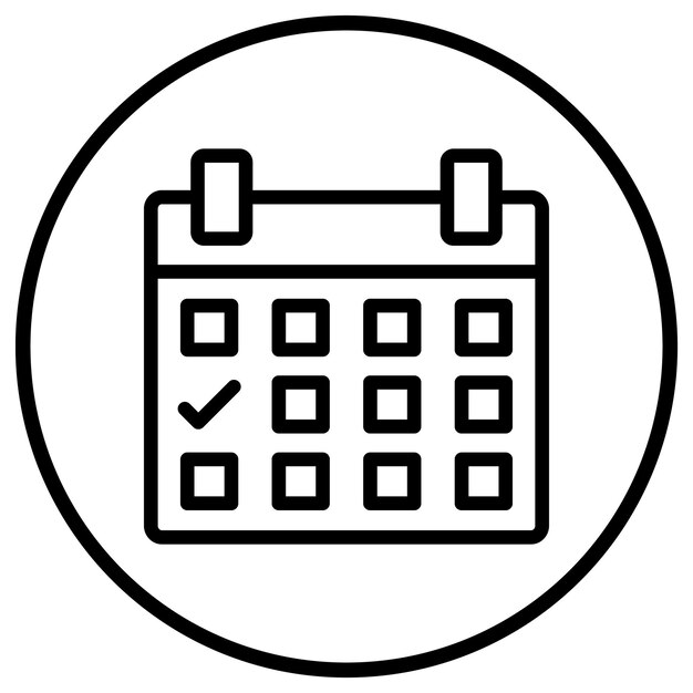 Ilustración del diseño del icono vectorial del calendario