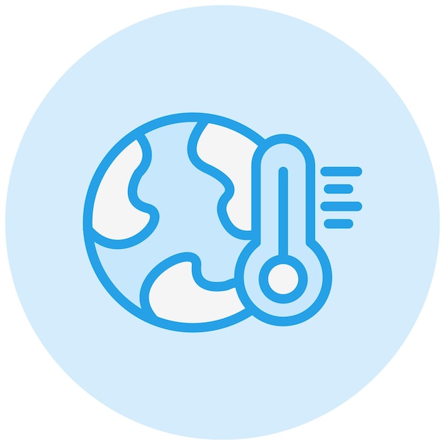 Ilustración del diseño del icono vectorial del calentamiento global