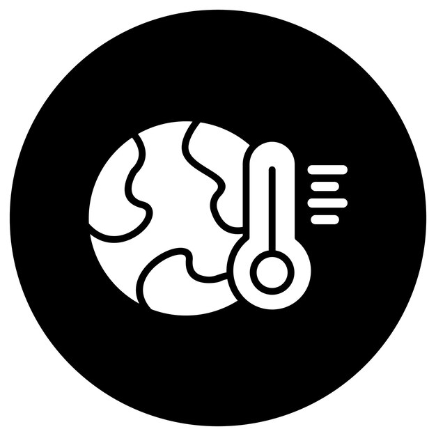 Ilustración del diseño del icono vectorial del calentamiento global