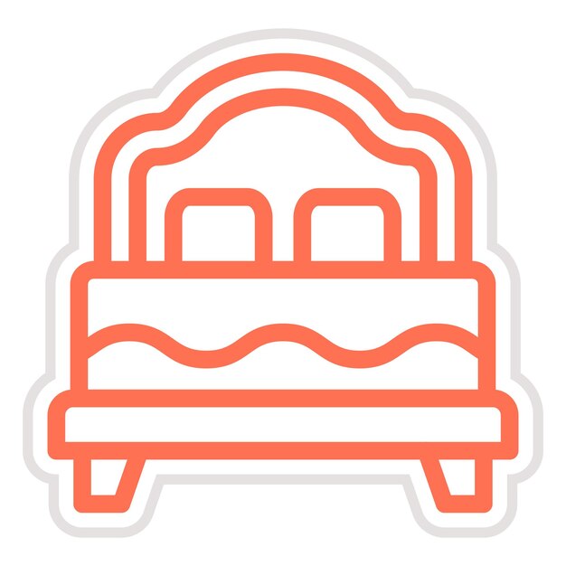 Ilustración del diseño del icono vectorial de la cama doble