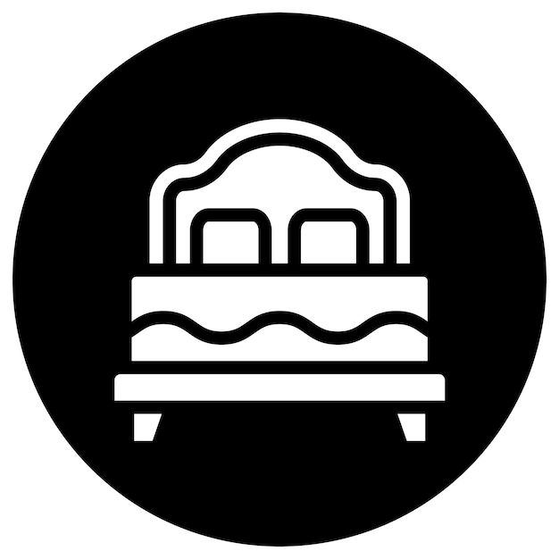 Ilustración del diseño del icono vectorial de la cama doble