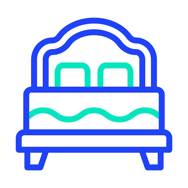 Ilustración del diseño del icono vectorial de la cama doble