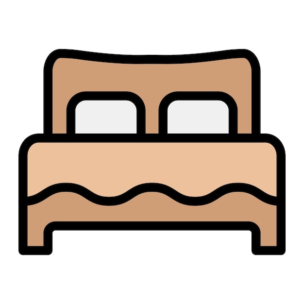 Ilustración del diseño del icono vectorial de la cama