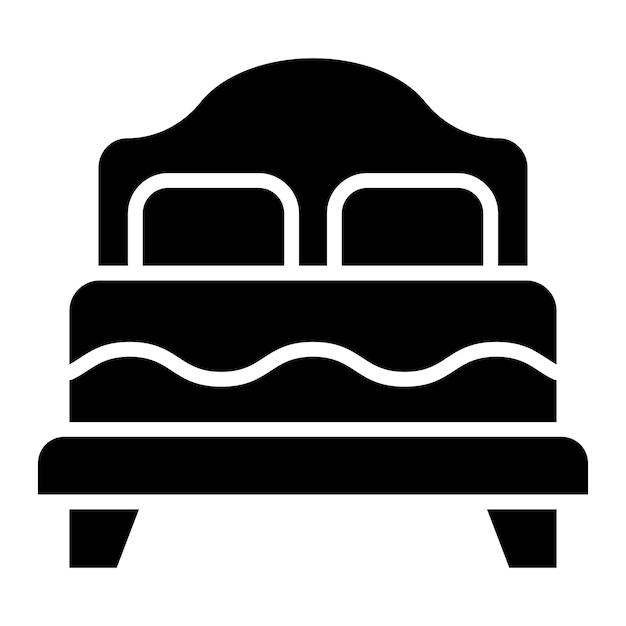 Ilustración del diseño del icono vectorial de la cama