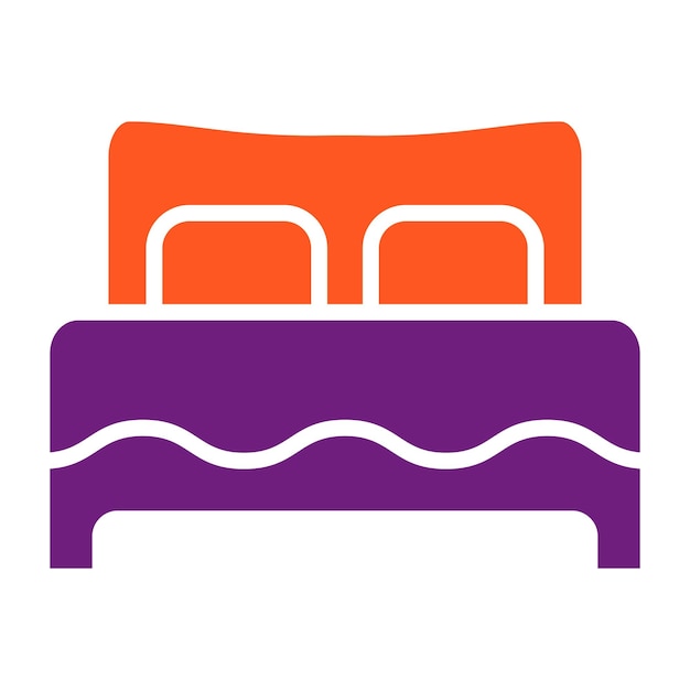 Ilustración del diseño del icono vectorial de la cama