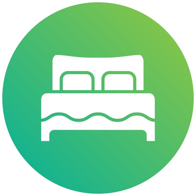 Ilustración del diseño del icono vectorial de la cama