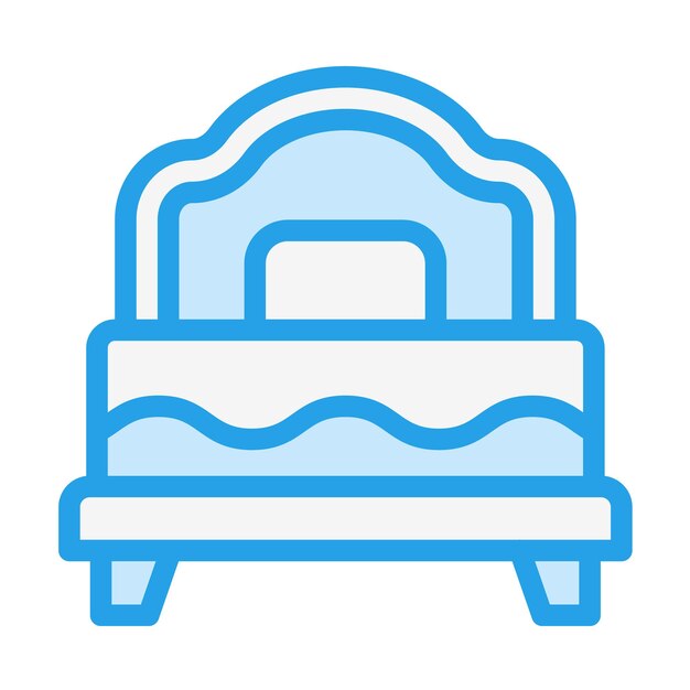 Ilustración del diseño del icono vectorial de la cama