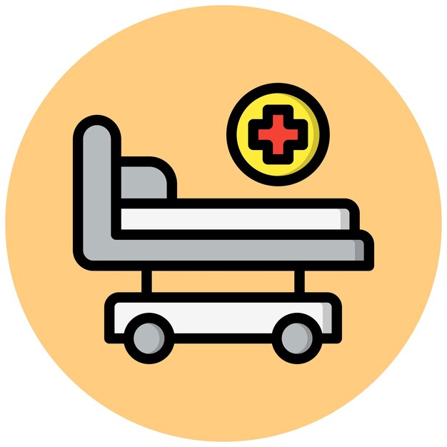 Ilustración del diseño del icono vectorial de la cama