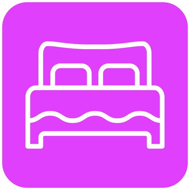 Ilustración del diseño del icono vectorial de la cama