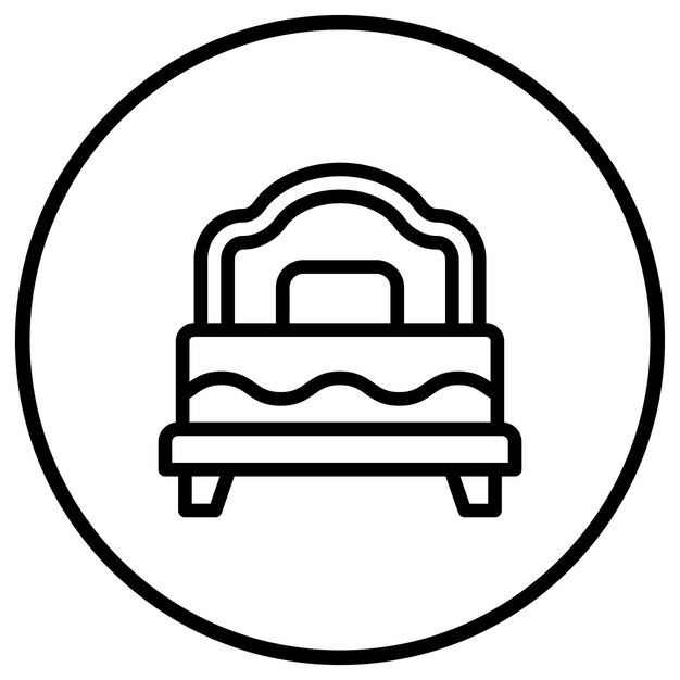 Ilustración del diseño del icono vectorial de la cama