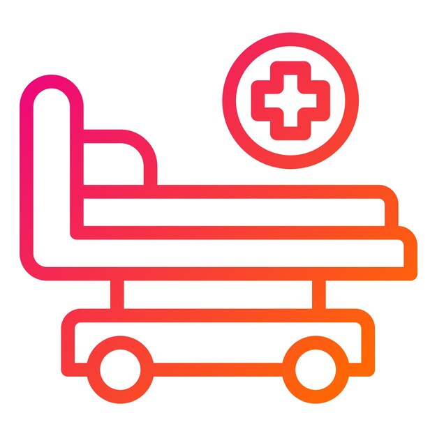 Ilustración del diseño del icono vectorial de la cama