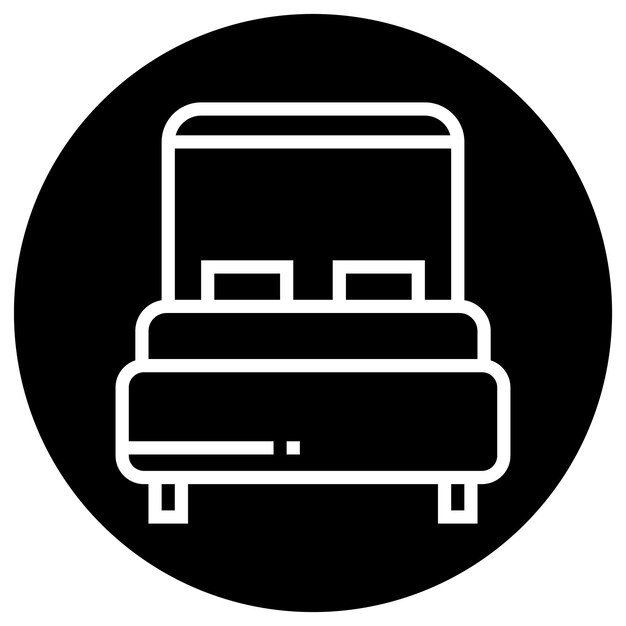Ilustración del diseño del icono vectorial de la cama