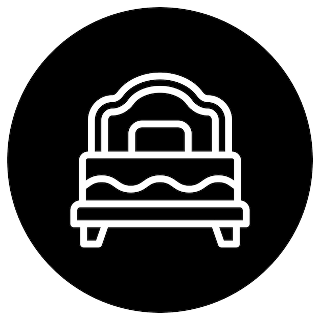 Ilustración del diseño del icono vectorial de la cama