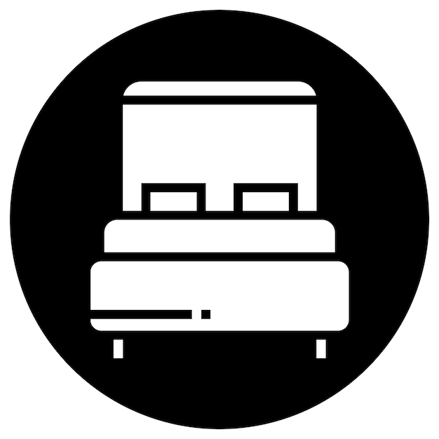 Ilustración del diseño del icono vectorial de la cama