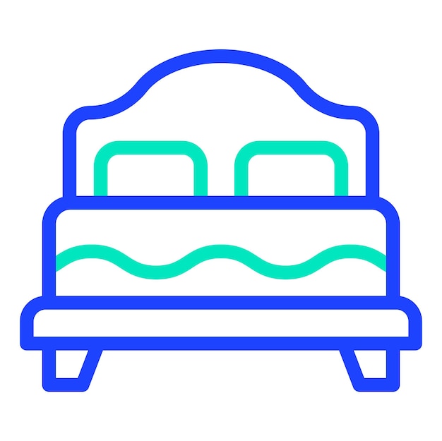 Ilustración del diseño del icono vectorial de la cama
