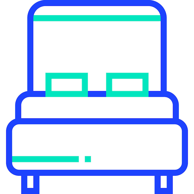 Ilustración del diseño del icono vectorial de la cama