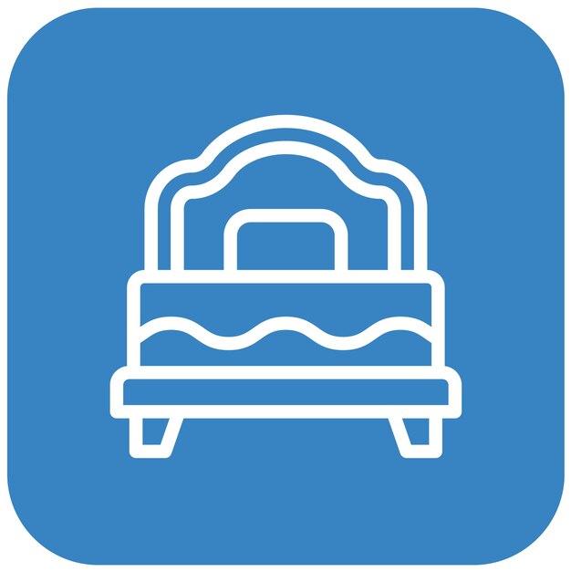 Ilustración del diseño del icono vectorial de la cama