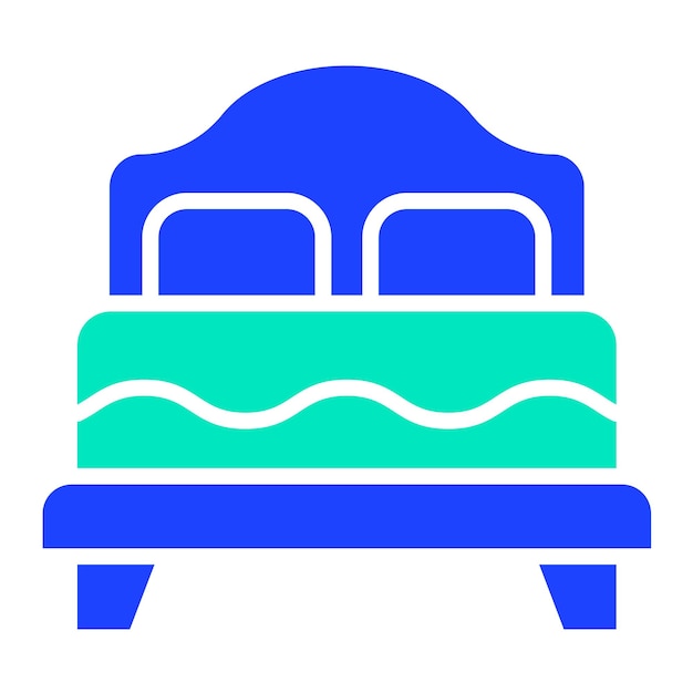 Ilustración del diseño del icono vectorial de la cama