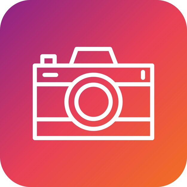 Ilustración del diseño del icono vectorial de la cámara fotográfica